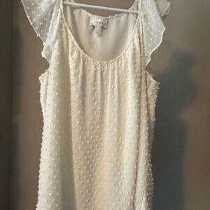 LOFT Cream Swiss Dot Top
